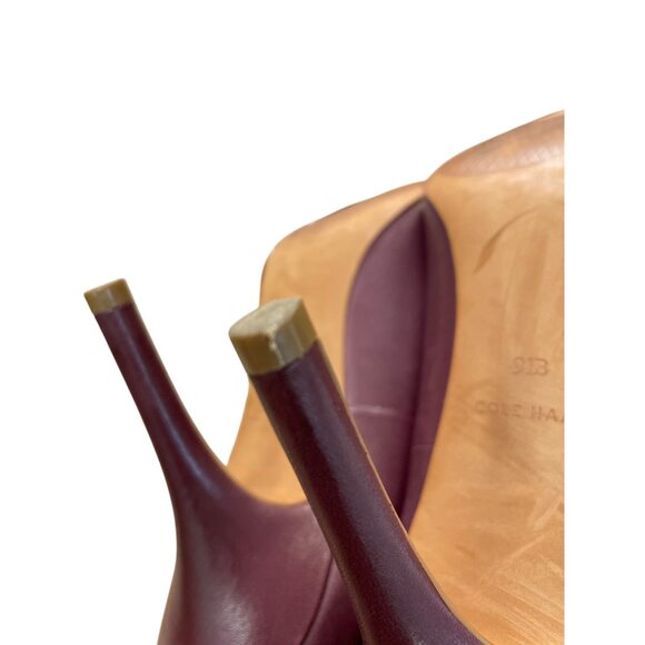 Cole Haan Womens Burgundy Leather Suede 4" Heels Size 9. 5B SKU 9102 - Picture 8 of 14